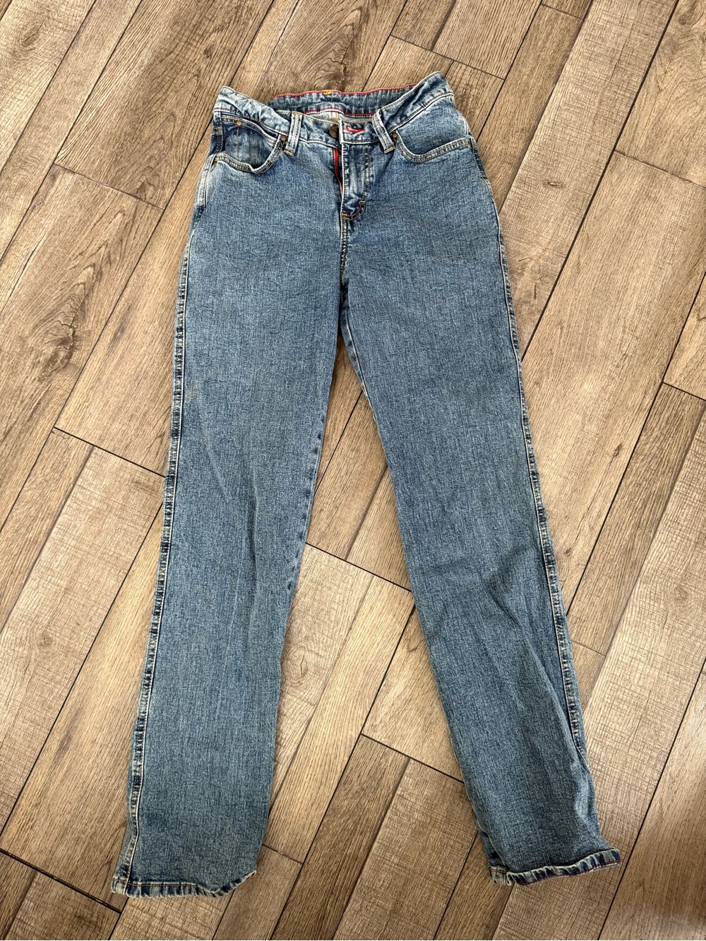 Vintage Wrangler Women's Straight-Leg Jeans in Medium Blue Wash